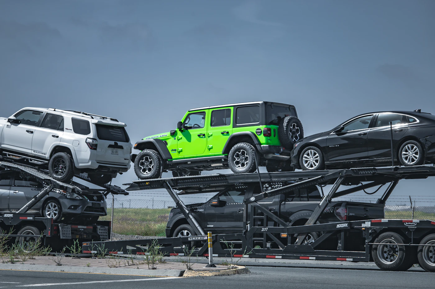 Car on a tow truck